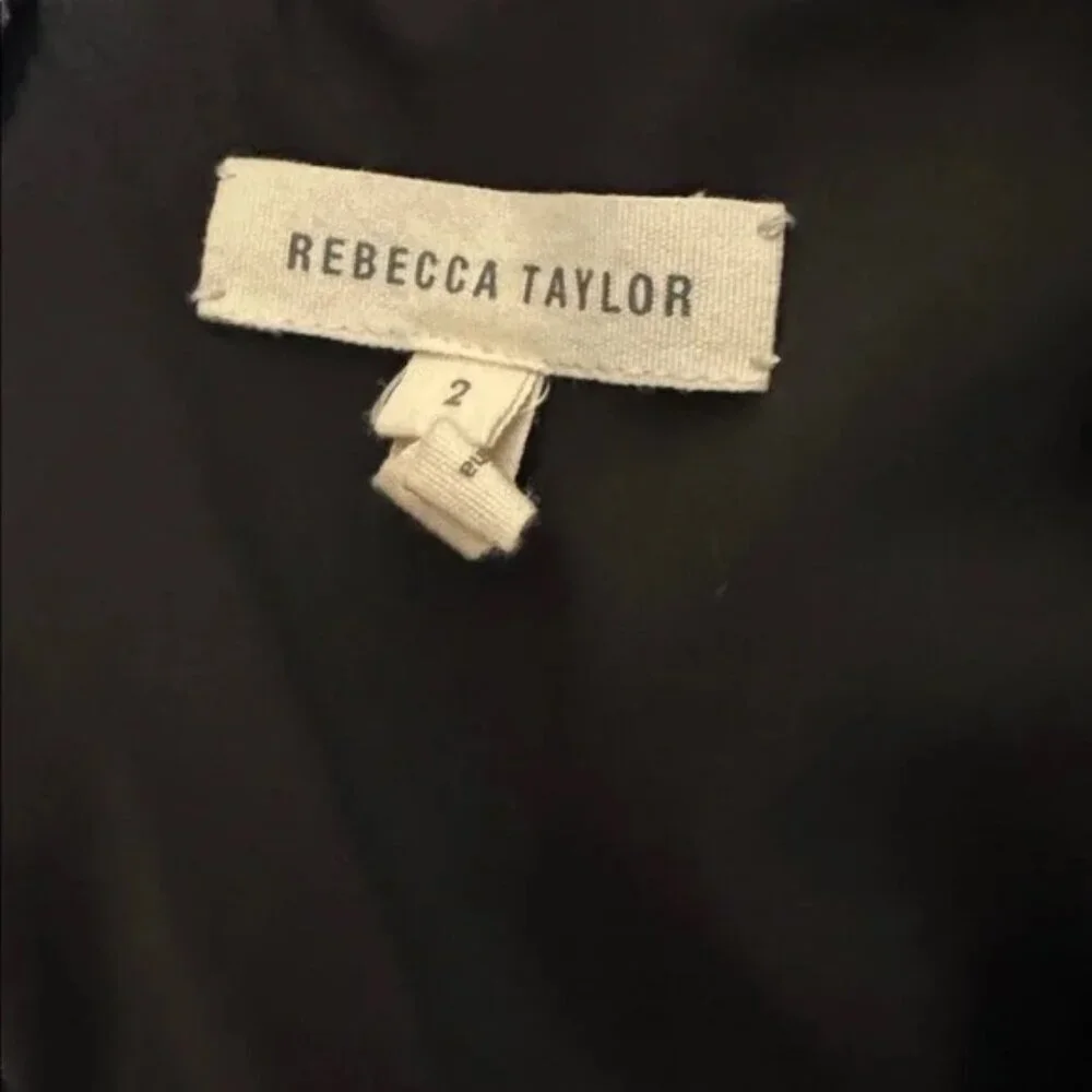 Rebecca Taylor Women's Black Stacy Fit-&-Flare Flounce Dress Sz 2 - Picture 8 of 8